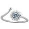 Silver Engagement Rings TS335 Rhodium 925 Sterling Silver Ring with CZ