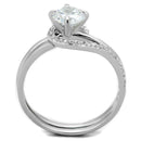 Silver Engagement Rings TS336 Rhodium 925 Sterling Silver Ring with CZ