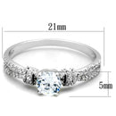 Silver Engagement Rings TS337 Rhodium 925 Sterling Silver Ring with CZ