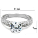 Silver Engagement Rings TS338 Rhodium 925 Sterling Silver Ring with CZ