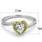 Silver Engagement Rings TS339 Reverse Two-Tone 925 Sterling Silver Ring