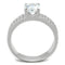 Silver Engagement Rings TS345 Rhodium 925 Sterling Silver Ring with CZ