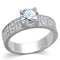 Silver Engagement Rings TS345 Rhodium 925 Sterling Silver Ring with CZ