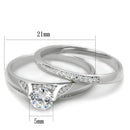 Silver Engagement Rings TS348 Rhodium 925 Sterling Silver Ring with CZ