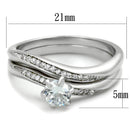 Silver Engagement Rings TS349 Rhodium 925 Sterling Silver Ring with CZ