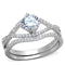 Silver Engagement Rings TS350 Rhodium 925 Sterling Silver Ring with CZ