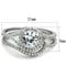 Silver Engagement Rings TS351 Rhodium 925 Sterling Silver Ring with CZ