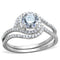 Silver Engagement Rings TS351 Rhodium 925 Sterling Silver Ring with CZ