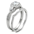 Silver Engagement Rings TS352 Rhodium 925 Sterling Silver Ring with CZ