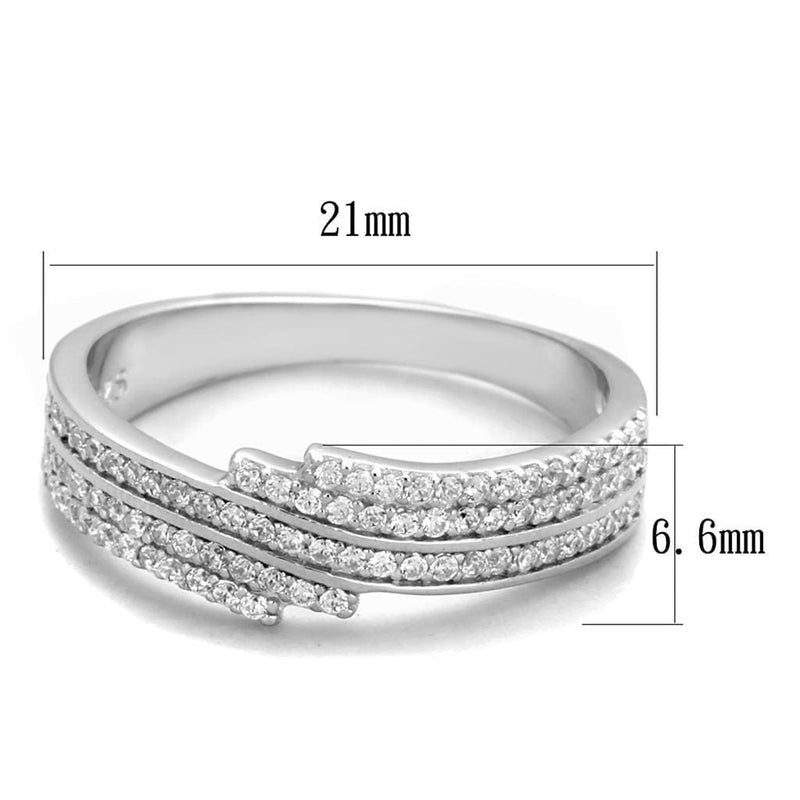 Silver Jewelry Rings Silver Engagement Rings TS367 Rhodium 925 Sterling Silver Ring with CZ Alamode Fashion Jewelry Outlet