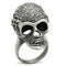 Silver Pinky Ring Mens 3W015 Antique Silver White Metal Ring with Crystal
