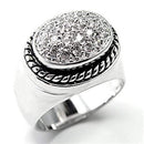 Silver Jewelry Rings Silver Pinky Ring Mens 7X230 Rhodium 925 Sterling Silver Ring with CZ Alamode Fashion Jewelry Outlet