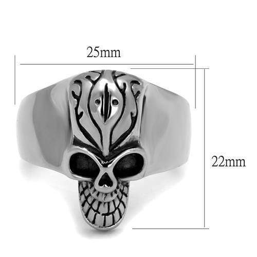 Silver Jewelry Rings Silver Ring For Men TK2324 Stainless Steel Ring with Epoxy in Jet Alamode Fashion Jewelry Outlet