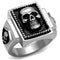 Silver Ring For Men TK2326 Stainless Steel Ring with Epoxy in Jet