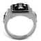 Silver Ring For Men TK2326 Stainless Steel Ring with Epoxy in Jet