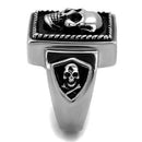 Silver Ring For Men TK2326 Stainless Steel Ring with Epoxy in Jet