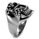 Silver Ring For Men TK2329 Stainless Steel Ring with Epoxy in Jet