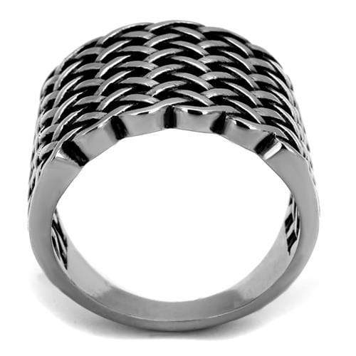 Silver Ring For Men TK2333 Stainless Steel Ring with Epoxy in Jet