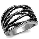 Silver Ring For Men TK2335 Stainless Steel Ring with Epoxy in Jet