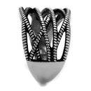 Silver Jewelry Rings Silver Ring For Men TK2335 Stainless Steel Ring with Epoxy in Jet Alamode Fashion Jewelry Outlet