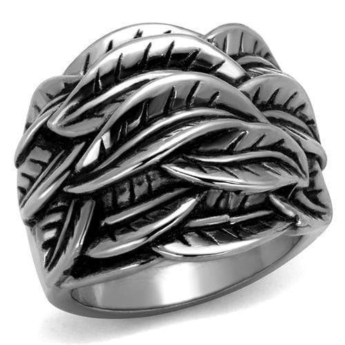 Silver Ring For Men TK2336 Stainless Steel Ring with Epoxy in Jet