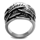 Silver Ring For Men TK2336 Stainless Steel Ring with Epoxy in Jet