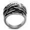 Silver Ring For Men TK2336 Stainless Steel Ring with Epoxy in Jet