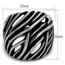 Silver Ring For Men TK2338 Stainless Steel Ring with Epoxy in Jet