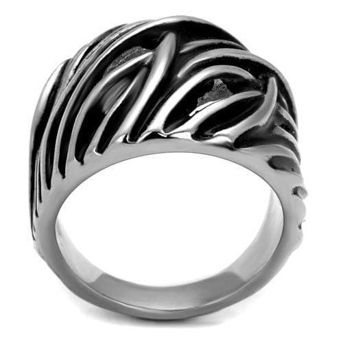 Silver Ring For Men TK2338 Stainless Steel Ring with Epoxy in Jet