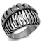 Silver Ring For Men TK2341 Stainless Steel Ring with Epoxy in Jet