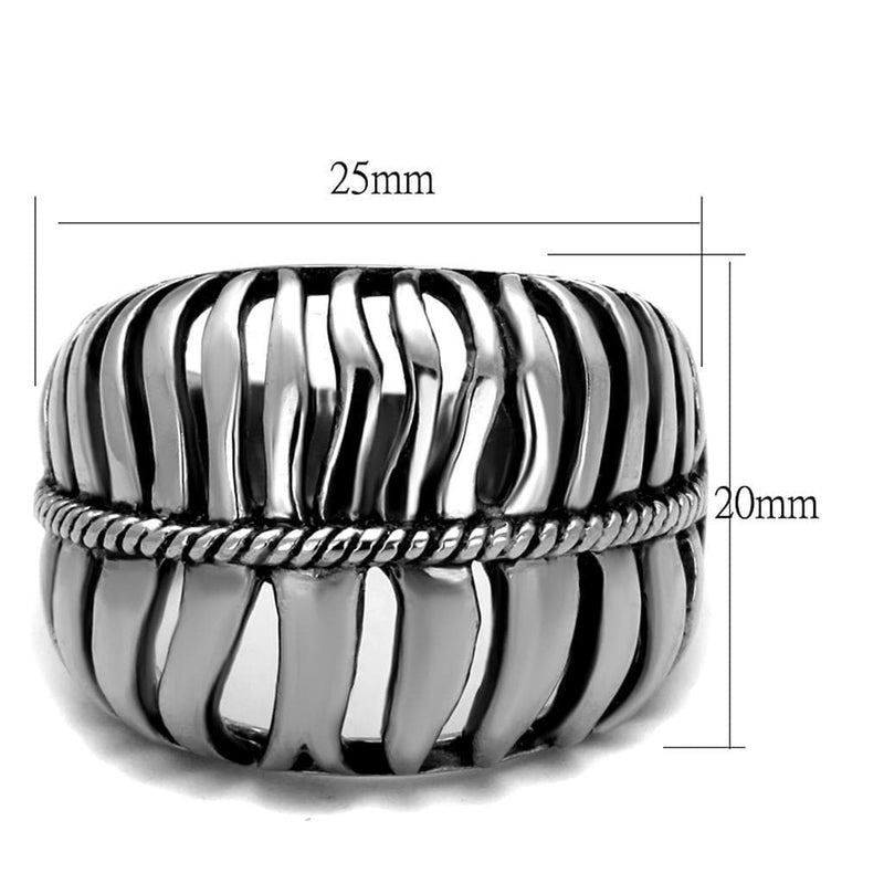 Silver Ring For Men TK2341 Stainless Steel Ring with Epoxy in Jet