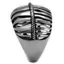 Silver Ring For Men TK2341 Stainless Steel Ring with Epoxy in Jet