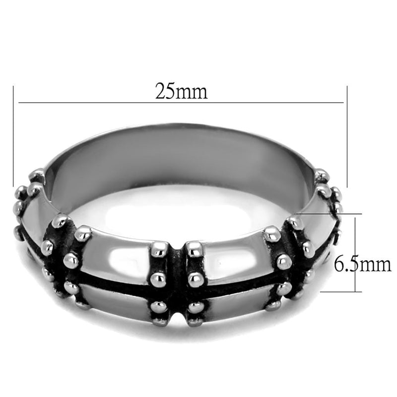 Silver Jewelry Rings Silver Ring For Men TK2342 Stainless Steel Ring with Epoxy in Jet Alamode Fashion Jewelry Outlet