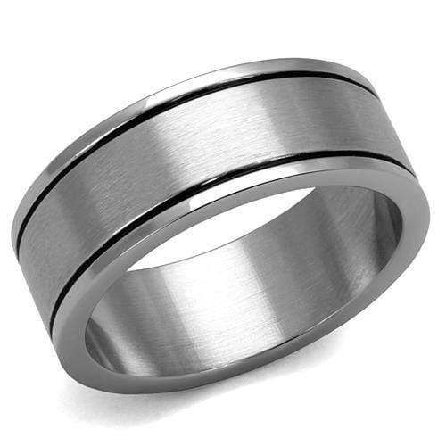 Silver Ring For Men TK2389 Stainless Steel Ring with Epoxy in Jet