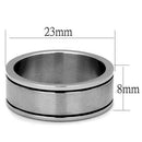 Silver Ring For Men TK2389 Stainless Steel Ring with Epoxy in Jet