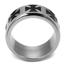 Silver Ring For Men TK2391 Stainless Steel Ring with Epoxy in Jet