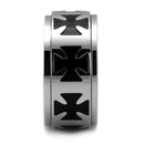 Silver Ring For Men TK2391 Stainless Steel Ring with Epoxy in Jet