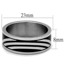 Silver Ring For Men TK2411 Stainless Steel Ring with Epoxy in Jet