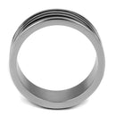 Silver Ring For Men TK2411 Stainless Steel Ring with Epoxy in Jet