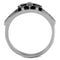 Silver Ring For Men TK2505 Stainless Steel Ring with Epoxy in Jet