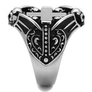 Silver Ring For Men TK2506 Stainless Steel Ring with Epoxy in Jet