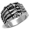 Silver Ring For Men TK2512 Stainless Steel Ring with Epoxy in Jet