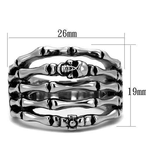 Silver Ring For Men TK2512 Stainless Steel Ring with Epoxy in Jet