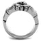 Silver Ring For Men TK2512 Stainless Steel Ring with Epoxy in Jet