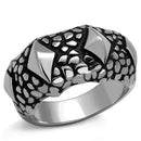 Silver Ring For Men TK2513 Stainless Steel Ring with Epoxy in Jet