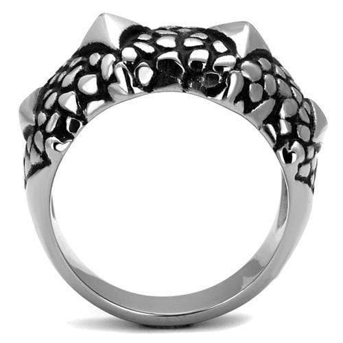 Silver Ring For Men TK2513 Stainless Steel Ring with Epoxy in Jet