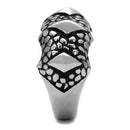 Silver Ring For Men TK2513 Stainless Steel Ring with Epoxy in Jet