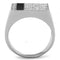 Silver Rings For Men TS222 Rhodium 925 Sterling Silver Ring with CZ