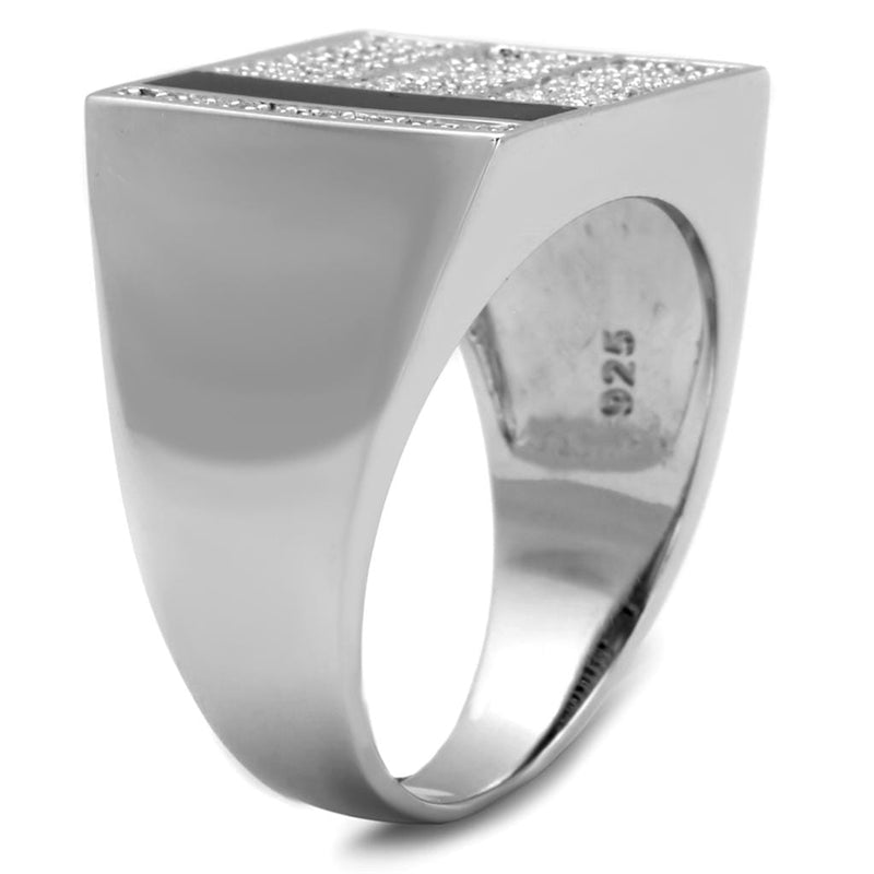 Silver Jewelry Rings Silver Rings For Men TS222 Rhodium 925 Sterling Silver Ring with CZ Alamode Fashion Jewelry Outlet