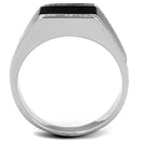 Silver Rings For Men TS223 Rhodium 925 Sterling Silver Ring with CZ